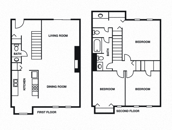 Floor plan for 3 beds, 1 bath, 1130 sqft